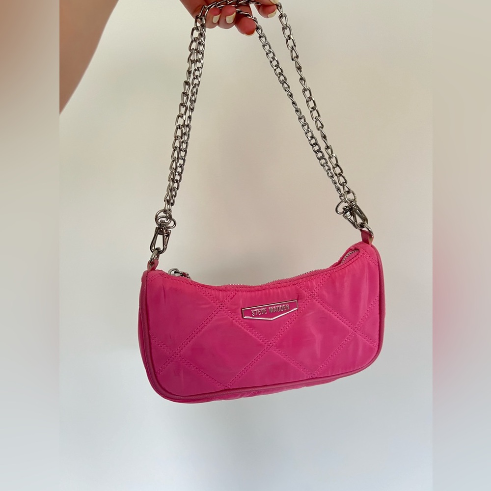 Steve Madden Pink Quilted Chain Bag